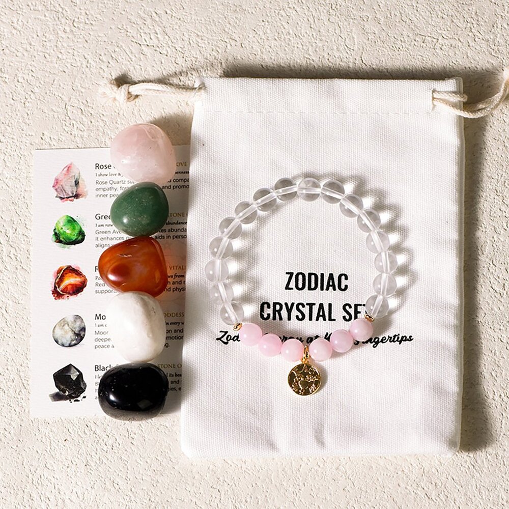 Tumbled Stones Astrology Set, Zodiac Crystal Stones, Zodiac Gift